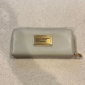 Marc Jacobs Light Gray Wallet with Gold Accents